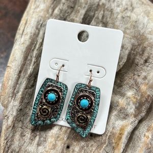 Turquoise Artisan Western Dangle Earrings